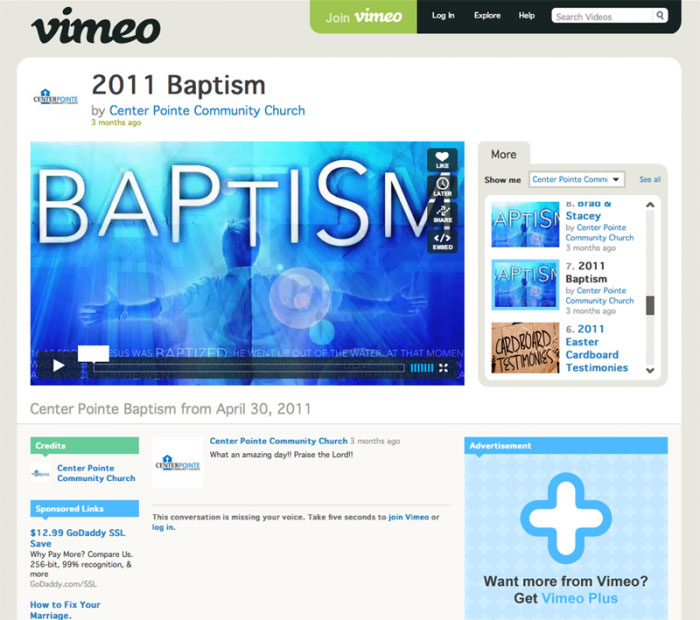 baptism video page
