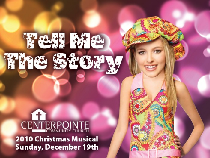 tell me the story christmas musical pop star theme sermon slide