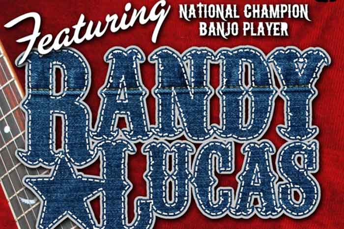 randy lucas banjo player mens meeting promotional poster