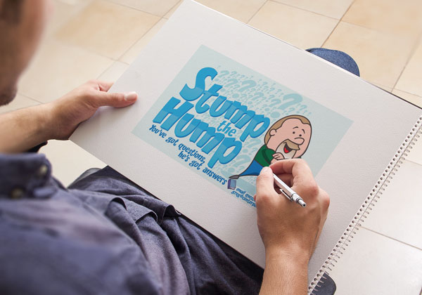 stump the hump youth service slide caricature