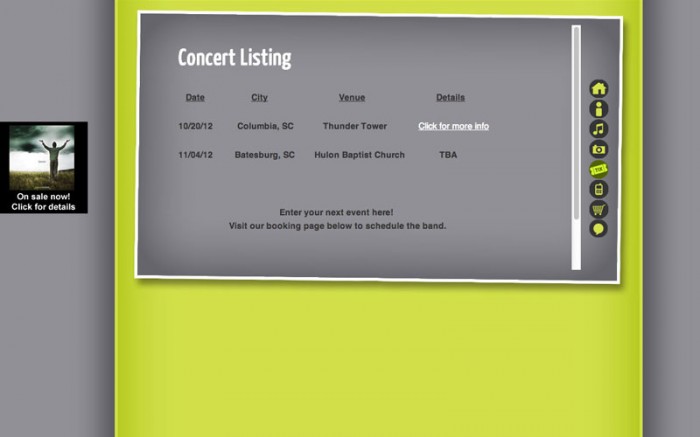 sunday avenue christian band web site concert page