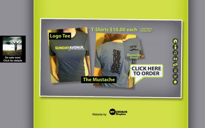 sunday avenue christian band web site merchandise page